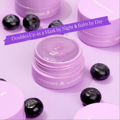The Face Shop Vitamin A Lip Mask with Blueberry Extracts, Shea Butter for Soft, Plump Lips 7 gm - Lip Mask