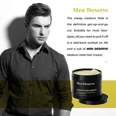 Men Deserve Hair Styling Cream (Medium Hold) + Nourishment Anti Dandruff 100gm - Hair Creams