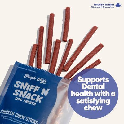 Purple Tails Sniff N Snack Dog Treats Chicken Chew Sticks 100 g - Pet Healthcare