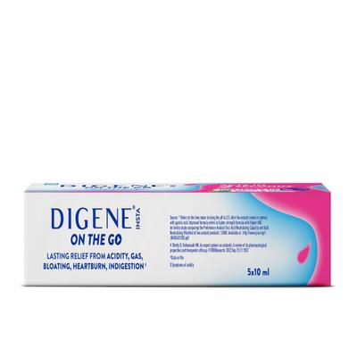Digene Insta On The Go Liquid - Mint Flavour (Pack of 5 x 10ml) - Acidity