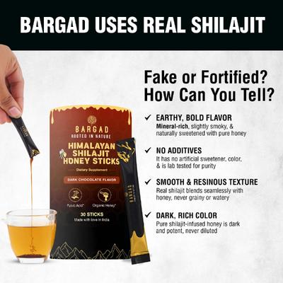 Bargad Himalayan Shilajit Honey Sticks - Dark Chocolate Flavour 30's - Speciality Medicines