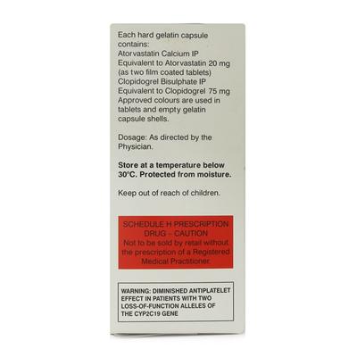 Clopitab CV 20mg Capsule 15'S - High Cholesterol-Dys