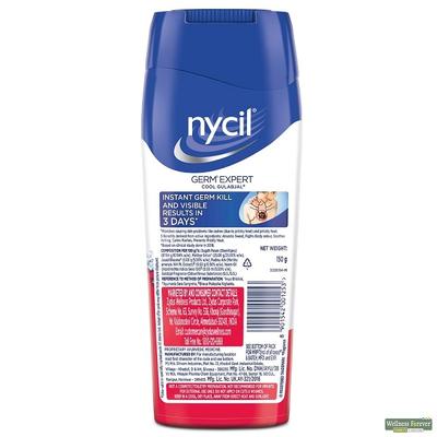Nycil Germ Expert Powder - Cool Gulabjal 150 gm (Cool Herbal 50 gm Free) - Talcum Powders