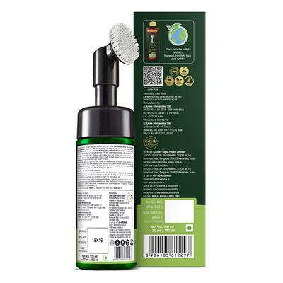 WOW Skin Science Green Tea Foaming Face Wash with Built-In Face Brush 100 ml - Face Washes