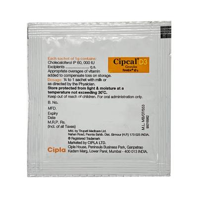 Cipcal D3 60000IU Granules 1gm - Osteoporosis-Age