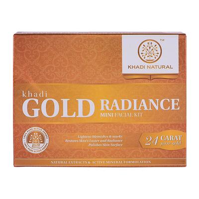 KHADI NATURAL GOLD RADIANCE MINI FACIAL KIT 75 gm - Facial Kits