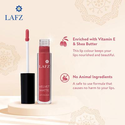 Lafz Transfer Proof & Smudge Proof Velvet Matte Lip Colour, Pink Berry 5.5 ml - Liquid Lipsticks