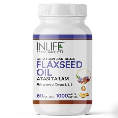 INLIFE Flaxseed Oil 1000 mg Softgel Capsule 60's - Omega Fish Oil Fatty Acids
