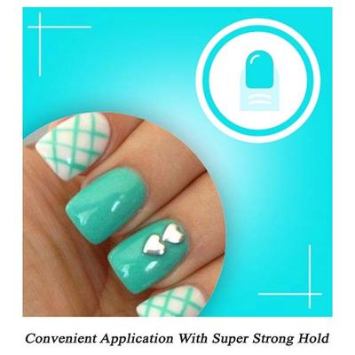 Nails On Board Handmade Press On Gel Nails- Pastle Aqua Blue Small 50 gm - Nail Care
