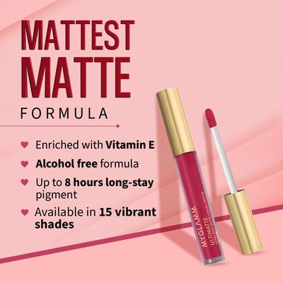 MyGlamm Ultimatte Long Stay Matte Liquid Lipstick-Rose Belle 2.5 ml - Lipsticks