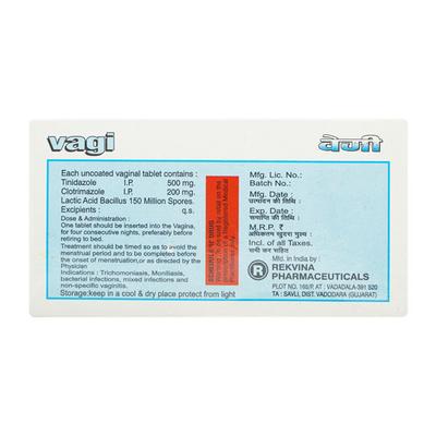 VAGI Vaginal Tablet 4's - Fungal Infections-Anf