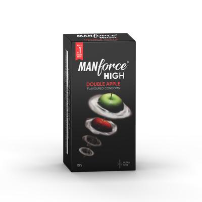 Manforce High Ultra Thin Condoms - Double Apple Flavoured 10's - Plain/Flavoured Condoms