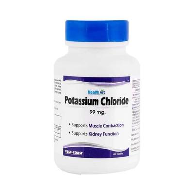 Healthvit Potassium Chloride 99MG-Tablets 60's - Calcium And Minerals