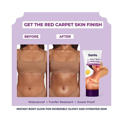 Sanfe Daily Body Luminiser Instant Body Highlighter for Women SPF50 Smudge Proof 50 gm - Lotions & Creams