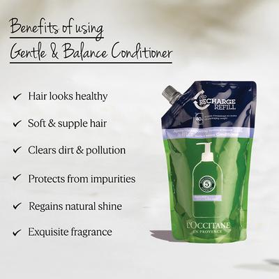 L'Occitane En Provence Gentle & Balance Shampooing Conditioner Eco Recharge Refill 500ml - Conditioners