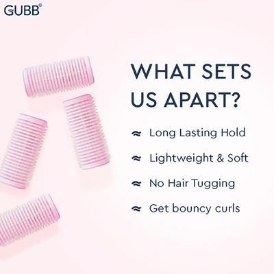 GUBB Hair Rollers - 6 Medium Hair Curlers 50 gm - Rollers & Curlers
