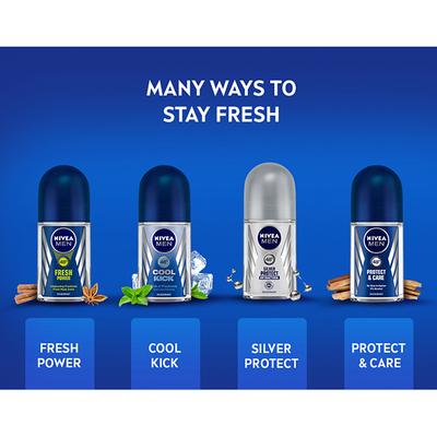 NIVEA FOR MEN FRESH ACTIVE ROLL ON 72H 50 ml - Men Deodorants/Roll-Ons