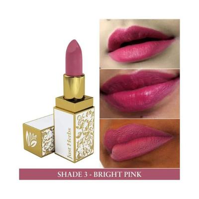 Just Herbs Ayurvedic Creamy Matte Lipstick with Jojoba Oil & Vitamin E Bright Pink 4.2gm - Lipsticks