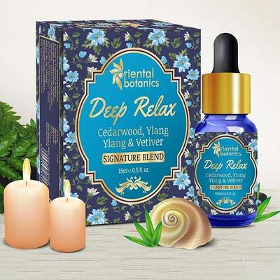 Oriental Botanics Deep Relax Aroma Therapy Diffuser Oil (Cedarwood, Ylang & Vetiver) 15 ml - Creams/Oils/Lotions