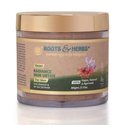Roots & Herbs Radiance Skin Ubtan Powder - Kesar (Men) 60 gm - Face Packs