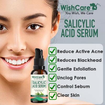 WishCare 2% Salicylic Acid Serum For Active Acne & Blackheads With Zinc Pca Tea Tree & Green Tea 30 ml - Face Serum