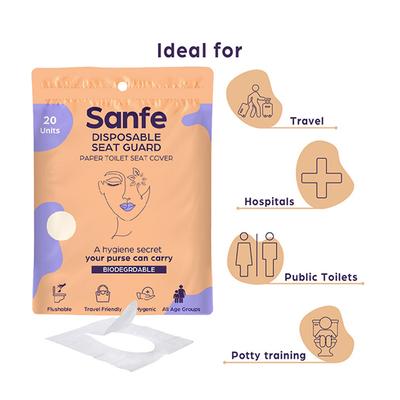 Sanfe Disposable Seat Guard Paper Toilet Seat Cover 20's - Toilet Seat Sanitizer