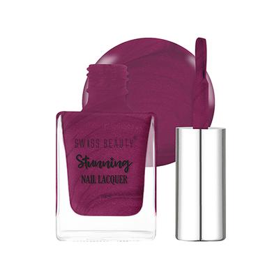 Swiss Beauty Stunning Nail Lacquer Shade - Glitter Plum 10 ml - Nail Polish