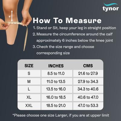Tynor Compression Stocking Below Knee Classic (Pair) (XL) (I 16) - Knee/Leg Supports