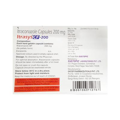 ITRASYS CF 200 Capsule 10's - Fungal Infections-Anf