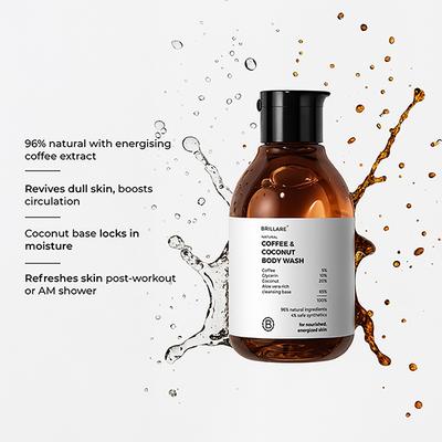 Brillare Coffee & Coconut Body Wash For Energized & Moisturised Skin 200 ml - Shower Gels & Body Wash