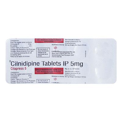 CILAPRESS 5 Tablet 10's - Hypertension-Cal