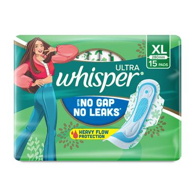 Whisper Ultra Heavy Flow Protection Sanitary Pads (XL) 15's - Sanitary Napkins