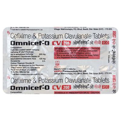 Omnicef O CV 200mg Tablet 10'S - Bacterial Infections-Cep