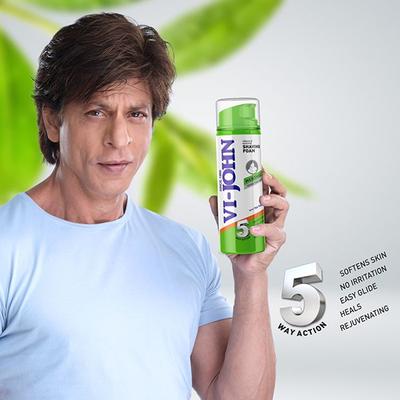 VI-John Sensitive Skin 5 Way Action Vitamin E Enriched Menthol Shaving Foam for Men with Tea Tree Oil 200ml - Shaving Foams