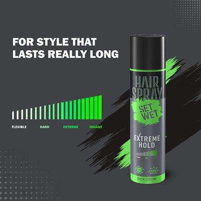 Set Wet Hair Spray For Men - Extreme Hold, No Sulphate, No Paraben, Quick Hair Styling 200 ml - Setting Spray