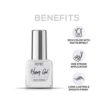 RENEE Hyper Gel Nail Paint - Ivory White 10 ml - Nail Polish