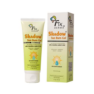 Fixderma Shadow Sun Burn Gel with 20% Aloe Vera Gel & Vitamin E Sunburn Cream for Face 75 gm - Face Packs