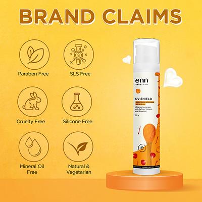 ENN UV Shield Fragrance Free Brightening Sunscreen With SPF 50 PA+++ 50 gm - Body Sunscreen