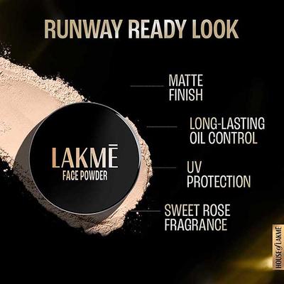 Lakme Forever Matte Face Powder, Matte Finish, Oil Cointrol, for rosy glow, Soft Pink, 40 gm - Compact Powder