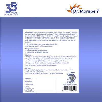 Dr. Morepen Marine Collagen Skin Protein Powder - Pineapple Flavour 250 g - Hair & Skin