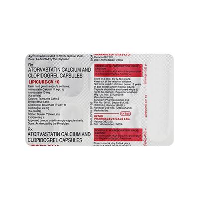 Lipicure CV 10/75mg Capsule 10'S - High Cholesterol-Dys