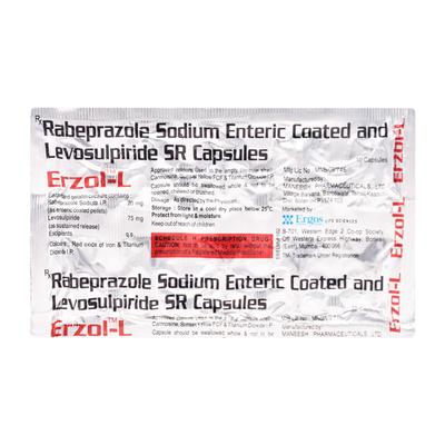 Erzol L 75/20mg Capsule 10'S - Ulcer/Reflux/Flatulence-Aaa