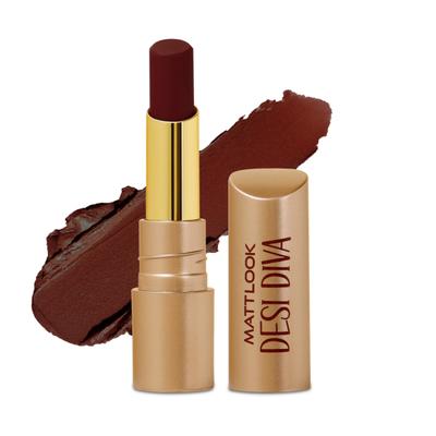 Matt Look Desi Diva HD Matte Lipstick With Hydrating Formula & Hyaluronic Acid, Daring Maroon-13 3.8 gm - Lipsticks