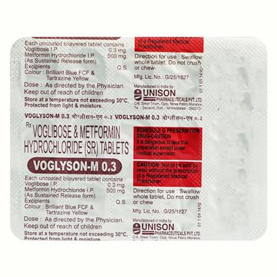 Voglyson M 0.3mg Tablet 15'S - Diabetes-Ant