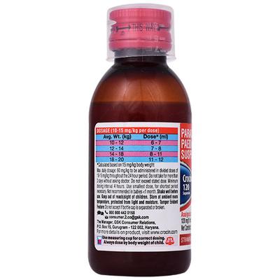 Crocin 120 Strawberry Flavour Suspension 60ml - Fever-Ana