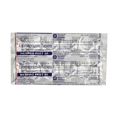 Nexpro Fast 20mg Tablet 10'S - Ulcer/Reflux/Flatulence-Aaa