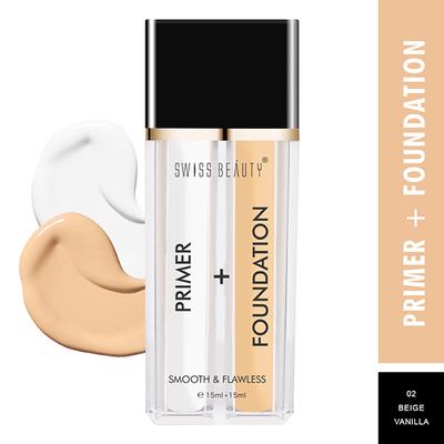 Swiss Beauty Primer & Foundation - (Beige Vanilla) 30 ml - Foundation