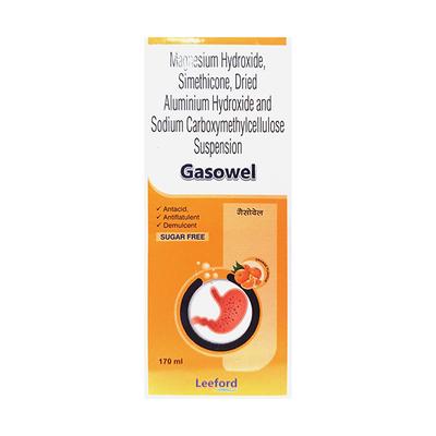 GASOWEL Sugar Free Orange Flavaour Suspension 170ml - Ulcer/Reflux/Flatulence-Aaa