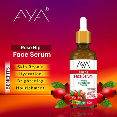 Aya Rosehip Face Serum For Skin Repair, Hydration, Brightening & Nourishment, No Mineral Oil 50 ml - Face Serum