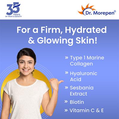 Dr. Morepen Marine Collagen Skin Protein Powder - Pineapple Flavour 250 g - Hair & Skin